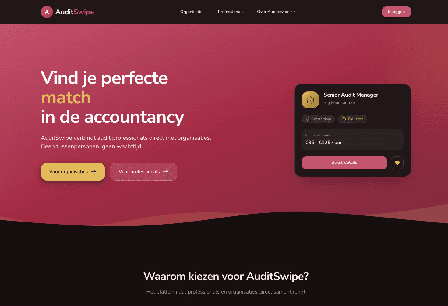 AuditSwipe matching platform